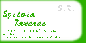 szilvia kamaras business card